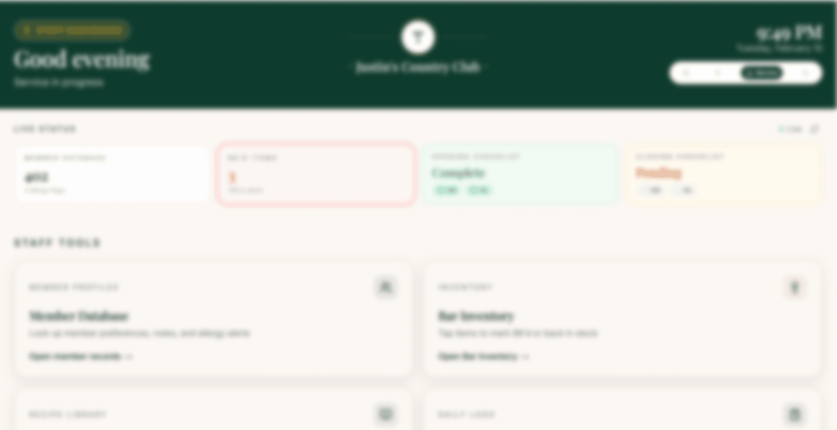 Staff Dashboard Preview